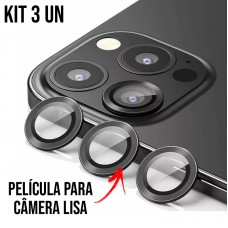 Película de Câmera Lisa iPhone 15 Pro e 15 Pro Max - Preta